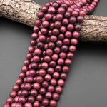 Natural Purple Heart Wood Beads 4mm 6mm 8mm 10mm 12mm Great For Mala Prayer Meditation Therapy 15.5" Strand