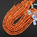 AAA Fiery Genuine Natural Orange Calcite Beads 8mm Smooth Round Gemstone 15.5" Strand