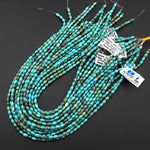 Real Genuine Small Natural Blue Green Brown Turquoise Beads 6x4mm Barrel Drum Gemstone 15.5" Strand