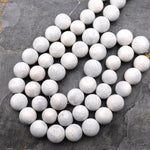 Large Natural White Sponge Coral Beads 20mm 24mm 26mm 28mm 30mm Round Hand Cut Gemstone 15.5" Strand