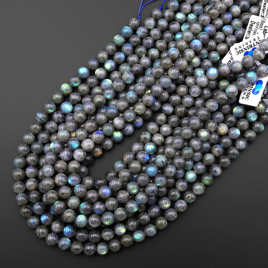 Natural Rainbow Labradorite 8mm Round Beads 15.5" Strand