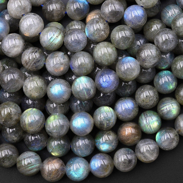 Natural Rainbow Labradorite 8mm Round Beads 15.5" Strand