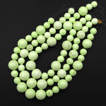 Natural Lemon Chrysoprase 14mm 20mm Round Beads Gemstone 15.5" Strand