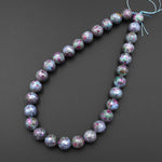 Large Faceted Natural Ruby Kyanite Beads Round 13mm Gemstone 15.5" Strand