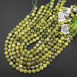 Faceted Natural Olive Jade 10mm Coin Beads 15.5" Strand