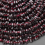 Natural Red Garnet Freeform Rondelle Beads 15.5" Strand