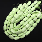 Natural Lemon Chrysoprase Faceted Oblong Octagon Rectangle Beads 15.5" Strand