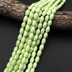 Natural Lemon Chrysoprase Faceted Twisted Tube Beads Vetically Drilled Natural Light Yellow Green Gemstone 15.5" Strand