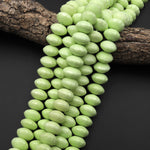 Natural Lemon Chrysoprase Faceted Saucer Rondelle 16mm Beads 15.5" Strand