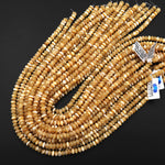 AAA Iridescent Natural Brown Mother of Pearl 4mm 6mm 8mm Smooth Rondelle Beads 15.5" Strand