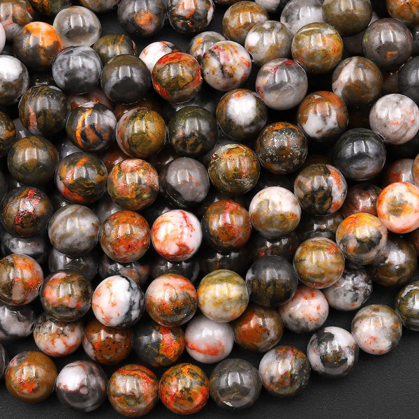 New Natural Bumble Bee Jasper Smooth Round Beads 6mm 8mm 10mm From Indonesian 15.5" Strand
