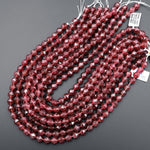 AAA Faceted Natural Red Strawberry Quartz 10mm Rounded Double Hearted Star Cut Beads 15.5" Strand