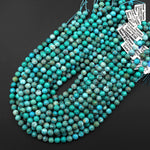 AAA Faceted Natural Turquoise 7mm 8mm Round Beads Real Genuine blue Green Gemstone 15.5" Strand