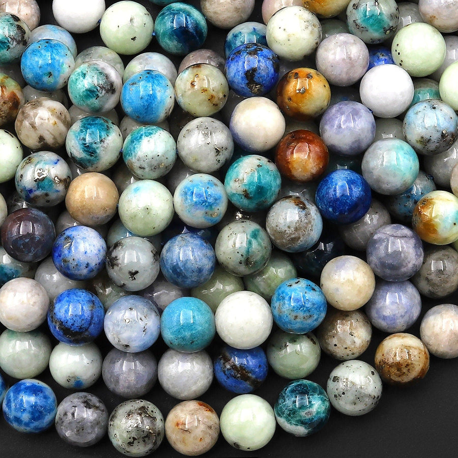 Genuine Natural Hackmanite Smooth Round Beads 6mm 8mm 10mm UV Reactive 15.5" Strand