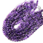 Natural Purple Amethyst Puffy Heart Beads 10mm Gemstone 15.5" Strand