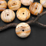 AAA Natural Mexican Crazy Lace Donut Pendant Focal Bead 20mm 24mm