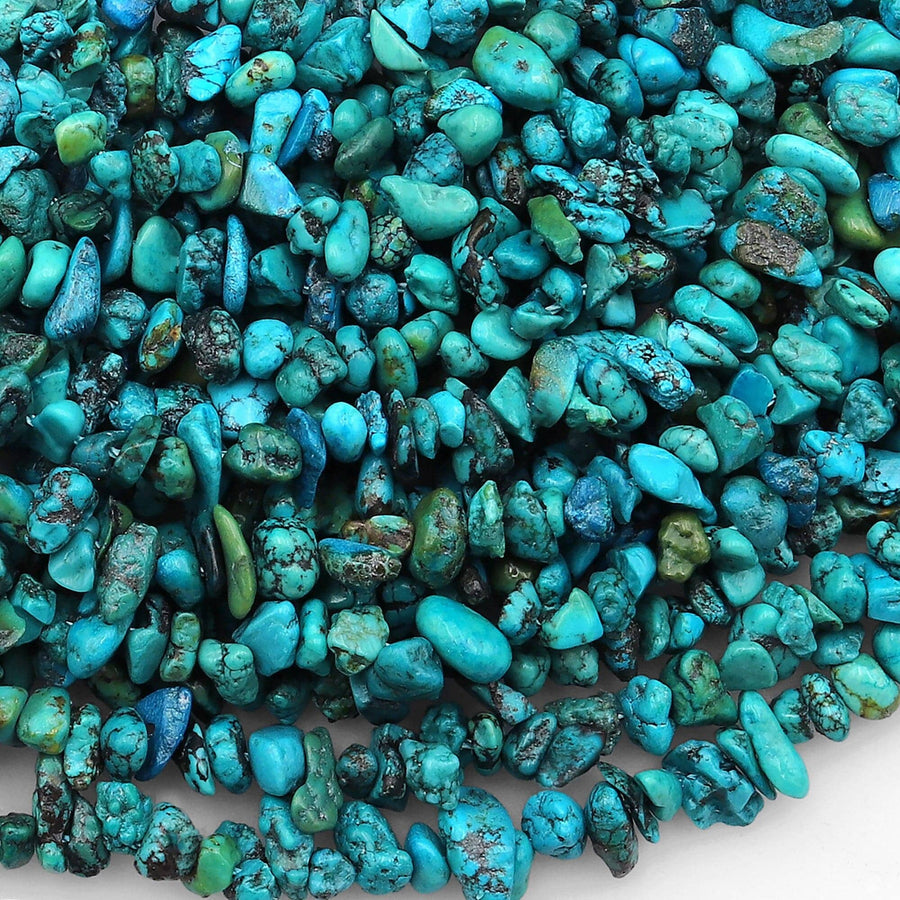 Natural Turquoise Freeform Chips Raw Nuggets Untreated Genuine Real Stunning Blue Green Turquoise Gemstone Beads 15.5" Strand