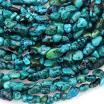 Small Natural Turquoise Freeform Raw Nugget Beads Untreated Genuine Real Stunning Blue Green Turquoise Gemstone 15.5" Strand