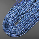 AAA Faceted Natural Blue Santa Maria Aquamarine 4mm Round Beads from Brazil Extra Translucent 15.5" Strand