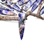 Natural Orange Sodalite Pendant Long Triangle Dagger Side Drilled Focal Bead