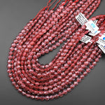 AAA Faceted Natural Red Strawberry Quartz 8mm Coin Beads 15.5" Strand