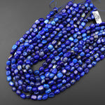 Vibrant Natural Blue Lapis Freeform Nugget Beads 6mm 10mm Gemstone 15.5" Strand