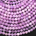 AAA Natural Kunzite Faceted 4mm 5mm Round Beads Real Genuine Violet Purple Gemstone 15.5" Strand