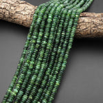 AAA Translucent Genuine Natural Green Russian Siberian Jade Smooth 6mm Thin Rondelle Beads 15.5" Strand