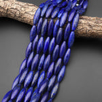 Long Blue Lapis Smooth Marquise Tube Beads 10x30mm 15.5" Strand