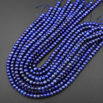 Blue Lapis Smooth 8mm Rondelle Wheel Beads 15.5" Strand