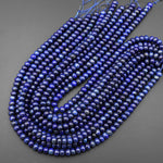 Blue Lapis Smooth 8mm 10mm Rondelle Beads 15.5" Strand