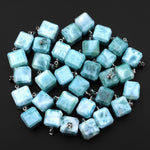 AAA Natural Blue Larimar Faceted Cube Dice Pendant 8mm 10mm 12mm 14mm 16mm Gemstone