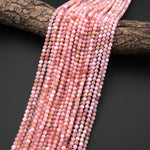 AAA Natural Peruvian Pink Opal 4mm Smooth Round Beads 15.5" Strand