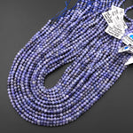 Real Genuine Natural Tanzanite 4mm Smooth Round Beads Gemstone 15.5" Strand