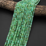 Natural Australian Green Chrysoprase 4mm Smooth Round Beads 15.5" Strand