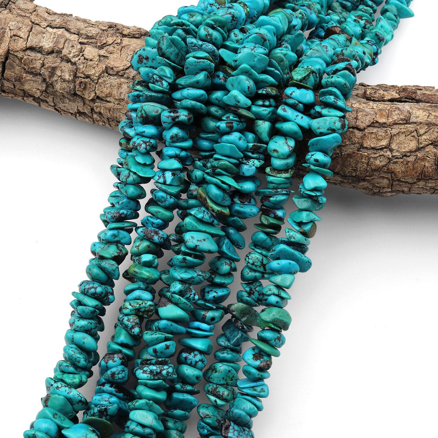 Natural Turquoise Freeform Rondelle Chip Nugget Beads Genuine Real Stunning Blue Green Turquoise Gemstone Beads 15.5" Strand