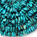 Natural Turquoise Freeform Rondelle Chip Nugget Beads Genuine Real Stunning Blue Green Turquoise Gemstone Beads 15.5" Strand