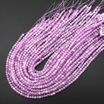 AAA Faceted Natural Violet Purple Kunzite 4mm Cube Beads Gemstone 15.5" Strand