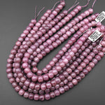 AAA Rare Natural Madagascar Rose Quartz Intense Mauve Pink Smooth Wheel Rondelle 12mm Beads 15.5" Strand