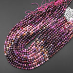 Genuine Natural Mauve Purple Pink Ruby Gemstone Faceted 5mm 6mm Round Beads 15.5" Strand