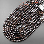 AAA Natural Ice Obsidian Faceted 8mm Cube Beads Micro Faceted Laser Diamond Cut 15.5" Strand