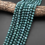 Rare AAA Natural Guatemalan Blue Green Jade 6mm 8mm 10mm Round Beads 15.5" Strand