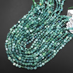 Natural Bicolor Blue Green Kyanite Freeform Coin Pebble Nugget Beads 15.5" Strand