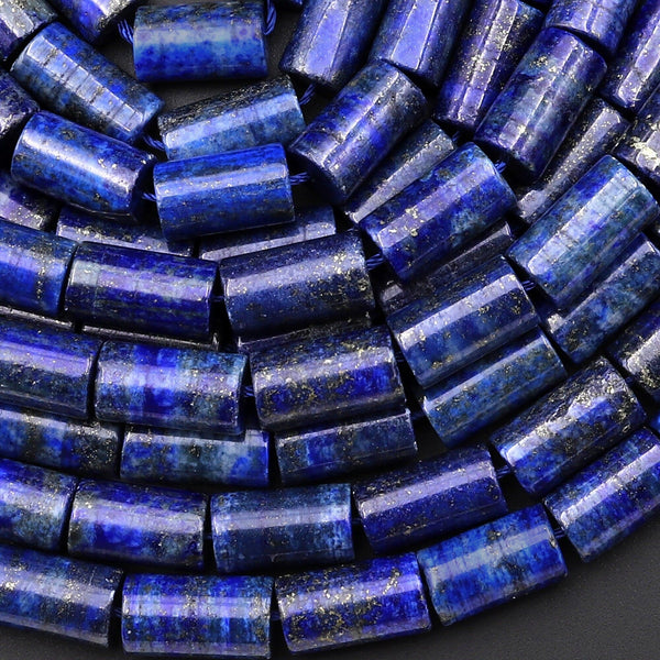 Blue Lapis Smooth 8x14mm Tube Beads 15.5" Strand