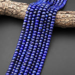 Blue Lapis Smooth 8mm Rondelle Wheel Beads 15.5" Strand