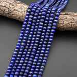 Blue Lapis Smooth 8mm 10mm Rondelle Beads 15.5" Strand