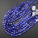 AAA Faceted Natural Blue Lapis Coin 10mm Beads Gemstone 15.5" Strand