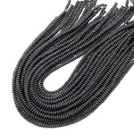 Natural Black Lava Thin Rondelle Beads 4mm 15.5" Strand