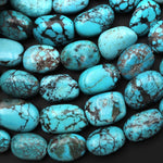 Genuine Natural Blue Turquoise Nugget Beads 12mm 14mm 15.5" Strand