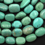 Genuine Natural Green Turquoise Nugget Beads 10mm 12mm 14mm 15.5" Strand